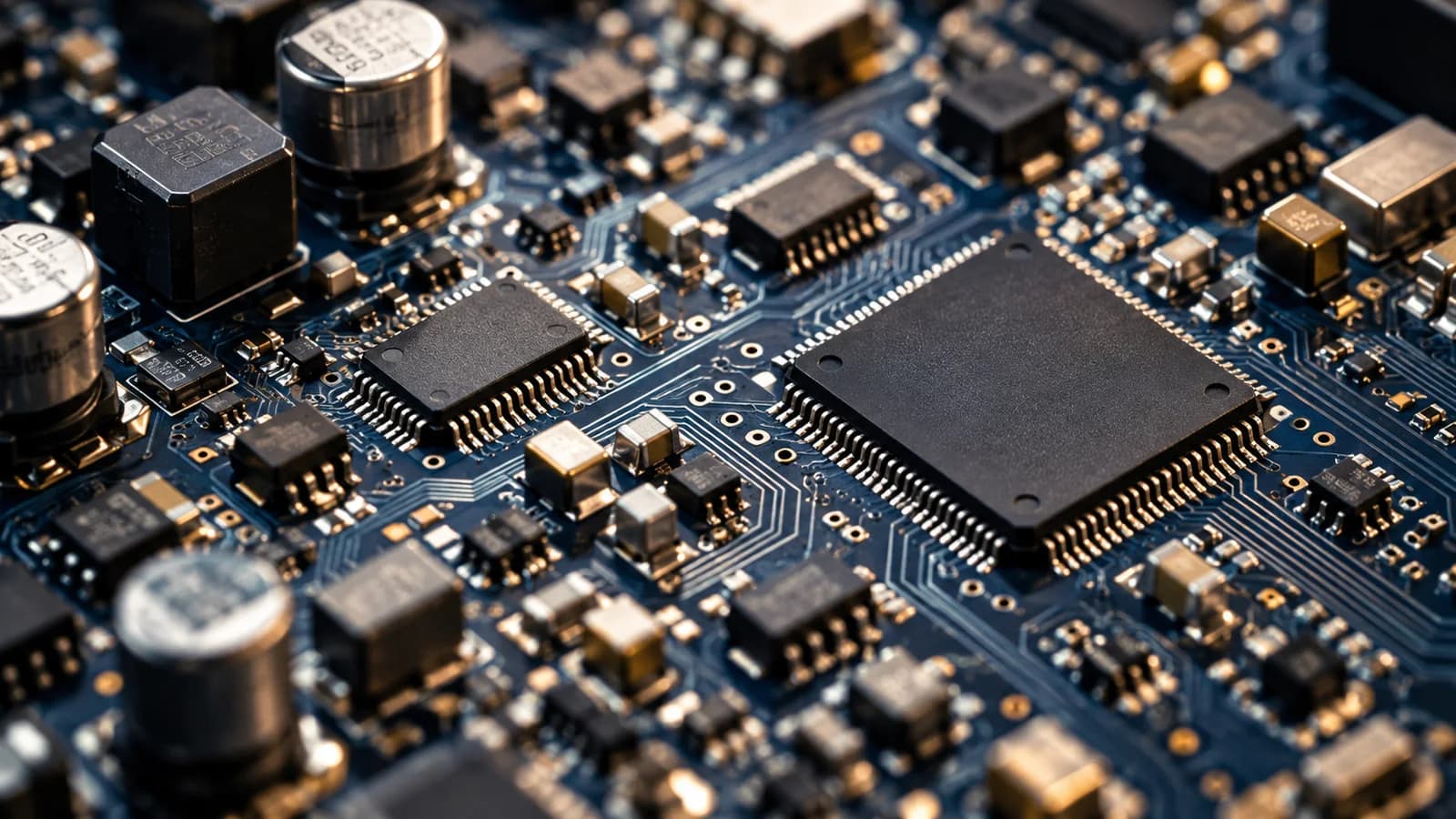 Macro detail of an industrial electronic circuit board under repair