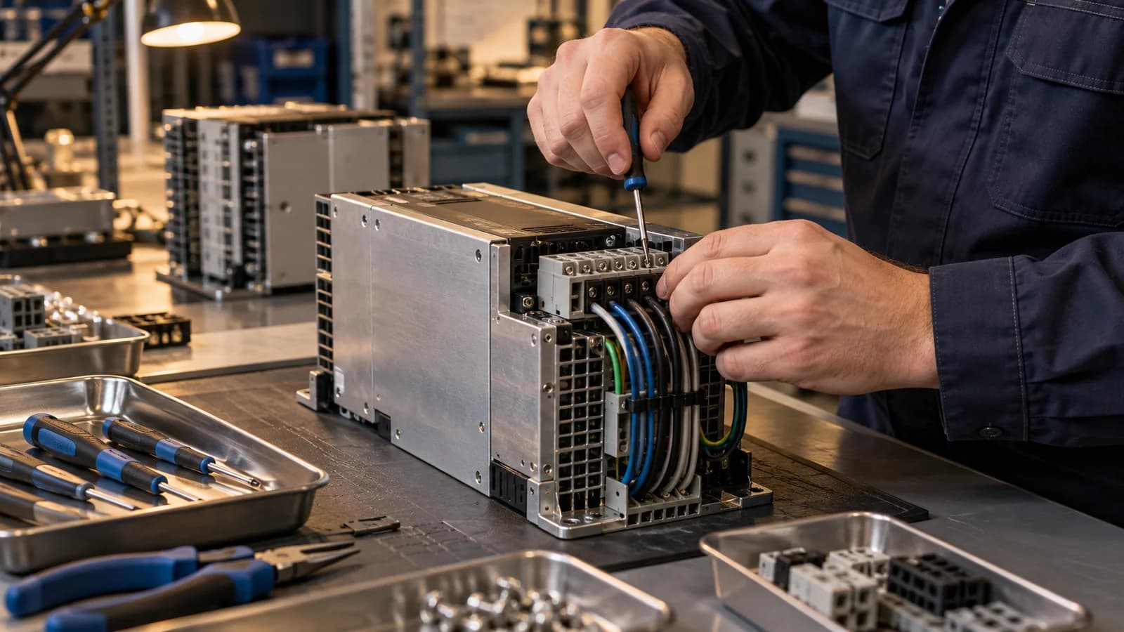 Drive module inspection at the service bench